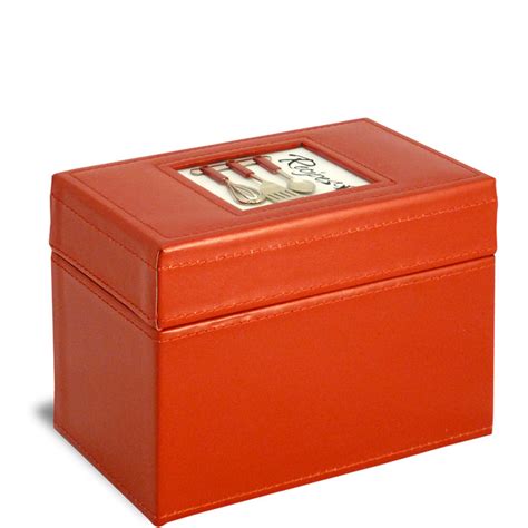 metal red recipe box|recipe boxes 4x6.